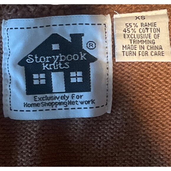 Storybook Knits XS Floral Embroidered Brown Sleeveless Dress & Cardigan Set - Picture 10 of 11